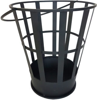 Zwarte vuuremmer/vuurkorf 40 cm rond - Tuindecoratie - Vuurschalen - Vuurkorven