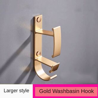 Zwarte Wastafel Hook Wall Mount Gewaad Haak Wastafel Hanger Voor Baby Bad Badkamer Wastafel Rack Keuken Deksel Haak Kapstok 3 Haken goud(L)