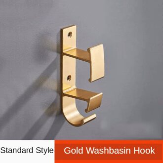 Zwarte Wastafel Hook Wall Mount Gewaad Haak Wastafel Hanger Voor Baby Bad Badkamer Wastafel Rack Keuken Deksel Haak Kapstok 3 Haken goud