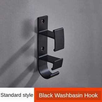 Zwarte Wastafel Hook Wall Mount Gewaad Haak Wastafel Hanger Voor Baby Bad Badkamer Wastafel Rack Keuken Deksel Haak Kapstok 3 Haken