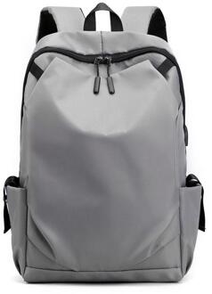 Zwarte Waterdichte Nylon Mannen Rugzakken 14 Inch Laptop Rugzak Casual Mannen Reizen Rugzak Tiener School Boekentas Grijs