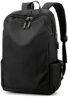Zwarte Waterdichte Nylon Mannen Rugzakken 14 Inch Laptop Rugzak Casual Mannen Reizen Rugzak Tiener School Boekentas