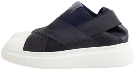 Zwarte & Witte Elastische Sneaker Edge® X Fessura , Black , Dames - 37 Eu,39 Eu,40 Eu,41 Eu,38 EU