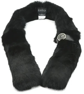 Zwarte Wol Gucci Sjaal Gucci Vintage , Black , Dames - ONE Size