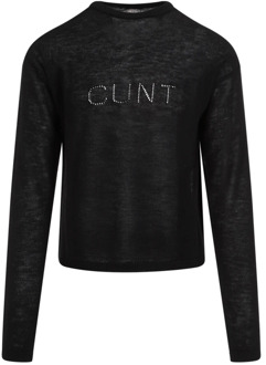 Zwarte Wol Pullover Sweater Rick Owens , Black , Heren - Xl,L,S
