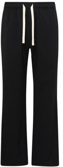 Zwarte wollen blend broek met elastische taille Palm Angels , Black , Heren - M,S