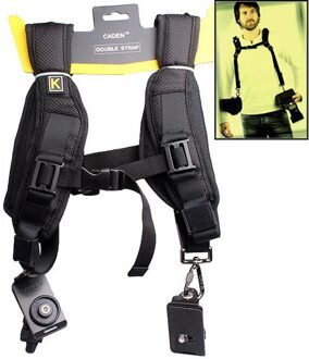 Zwarte Zachte Gewatteerde Nylon Quick Dubbele Schouders Dslr Camera Sling Neck Shoulder Belt Strap Voor Slr Dslr Camera