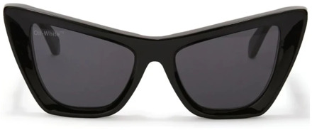 Zwarte zonnebril met origineel etui Off White , Black , Dames - 57 MM