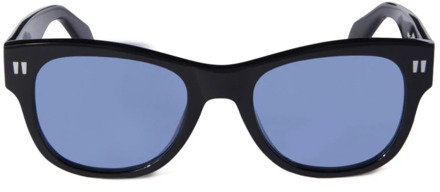 Zwarte zonnebril met origineel etui Off White , Black , Unisex - 52 MM
