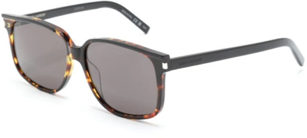Zwarte zonnebril met originele accessoires Saint Laurent , Black , Heren - 58 MM