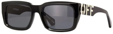 Zwarte zonnebril Ss24 International Fit Off White , Black , Dames - 54 MM
