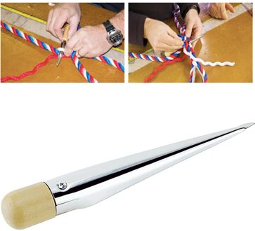 Zweedse Rvs Splicing Spike Fid Met Houten Handvat Voor Touw Draad Lijn 180mm