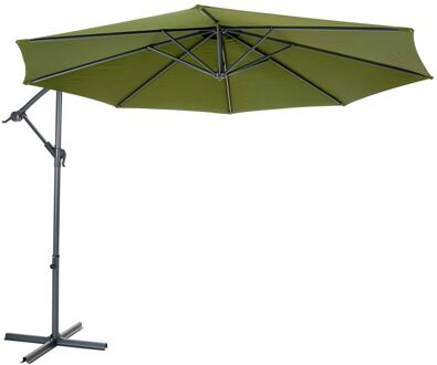 Zweefparasol Daze - D 290cm - Groen - Met Opwindmechanisme 180g/m² Stalen Mast