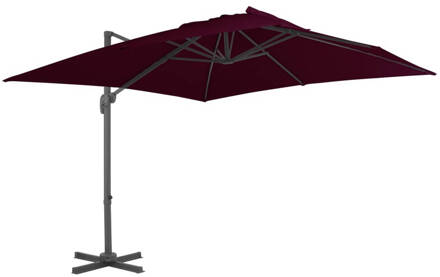 Zweefparasol met aluminium paal 300x300 cm bordeauxrood