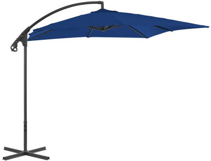 Zweefparasol met stalen paal 250x250 cm azuurblauw