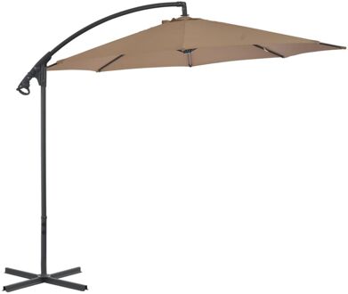 Zweefparasol met stalen paal 300 cm taupe Bruin