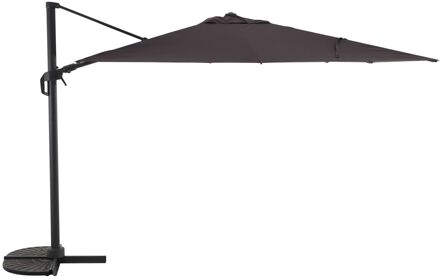 Zweefparasol Palmarola - 300x300cm - Antraciet - 360° Draaibaar Kantelbaar Met Opwindmechanisme 200g/m² Aluminium Mast