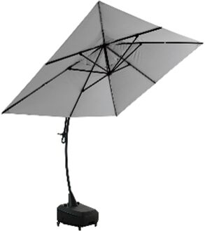 Zweefparasol Rimini - 300x400cm - Taupegrijs - 220g/m² Aluminium Mast Vulbare Voet Verrijdbaar