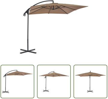 Zweefparasol - taupe - 250 x 250 x 260 cm - UV-beschermend polyester