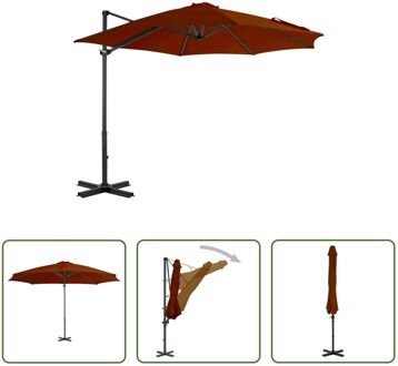 Zweefparasol - Terracotta - 300 x 238 cm - Met PA-coating Oranje