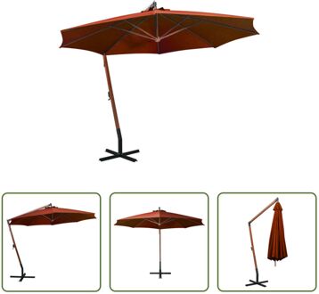 Zweefparasol - Terracotta - 350 cm - UV-bestendig Bruin