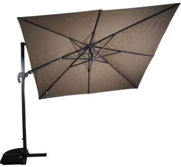 Zweefparasol VirgoFlex Taupe 300 x 300 cm - inclusief kruisvoet Bruin