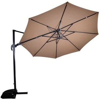 Zweefparasol VirgoFlex Taupe Ø350 cm - inclusief zware parasolvoet Bruin
