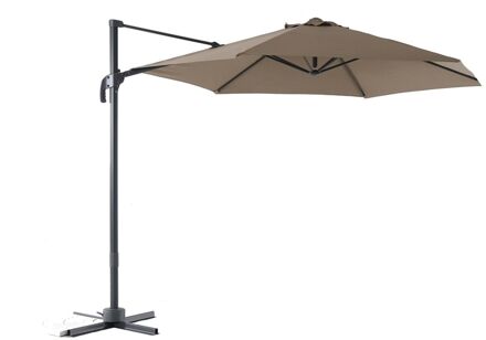 Zweefparasol Vive - D 290cm - Taupe - 360° Draaibaar 180g/m² Aluminium Mast