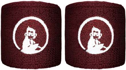 Zweetband Verpakking 2 stuks kort wijnrood - nosize