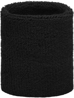 Zweetbandjes pols in zwarte kleur