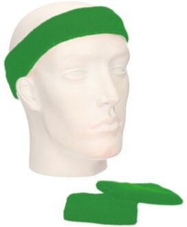 Zweetbandjes sportset groen