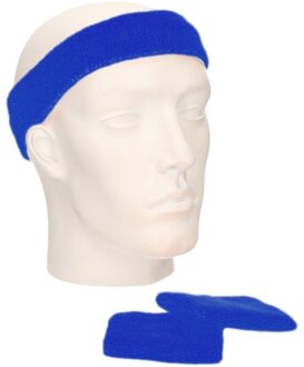 Zweetbandjes sportset kobalt