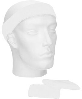 Zweetbandjes sportset wit