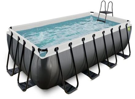 Zwembad 400x200x122cm met filterpomp Zwart