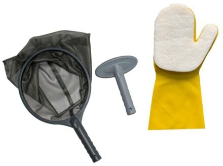 Zwembad Cleaning Kit 3Pcs Tub Accessoires Spa Onderhoud Kit Met Zwembad Skimmer Netto Scrub Borstel En Spons Handschoen