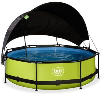 Zwembad ø300x76cm met schaduwdoek en filterpomp Groen