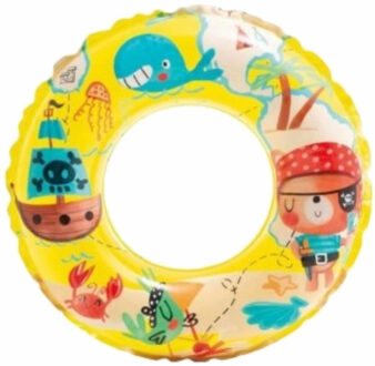 Zwemband - piraten - opblaasbaar - 61 cm - geel - vinyl