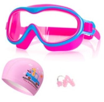 Zwembril Badmuts Anti-Fog Anti-Uv Protector Zachte Siliconen Neusbrug Recept Zwemmen Bril Voor Kinderen Kids Rood