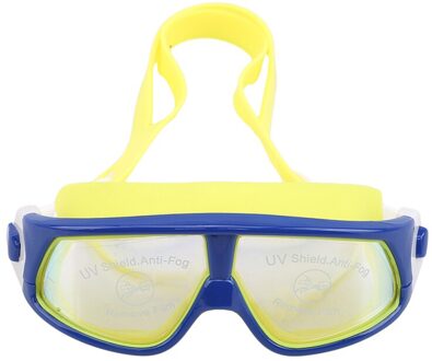Zwembril Comfortabele Siliconen Grote Frame Verstelbare Zwemmen Bril Kinderen Anti-Fog Uv Waterdichte Zwemmen Brillen marine geel
