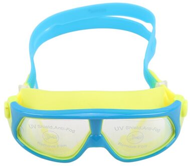 Zwembril Comfortabele Siliconen Grote Frame Verstelbare Zwemmen Bril Kinderen Anti-Fog Uv Waterdichte Zwemmen Brillen meer blauw