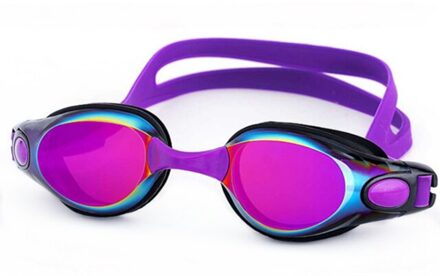 Zwembril Mannen Vrouwen Professionele Siliconen Volwassen Zwembad Bril Verstelbare Swim Eyewear Met Swim Hoed Neus Clip Oordopje 1032 Lavendel