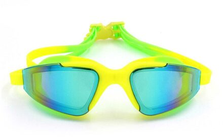 Zwembril Professionele Volwassenen Jeugd Mannen Anti Fog Waterdicht Zwemmen Bril Zwemmen Zwembad Brillen Natacion Duikuitrusting groen met geel