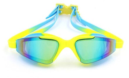 Zwembril Professionele Volwassenen Jeugd Mannen Anti Fog Waterdicht Zwemmen Bril Zwemmen Zwembad Brillen Natacion Duikuitrusting lucht blauw met geel