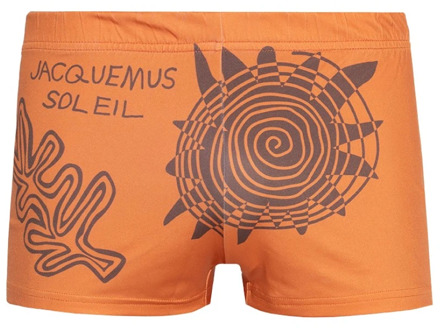 Zwembroek met Logo, Oranje met Zonpatroon Jacquemus , Orange , Heren - XL