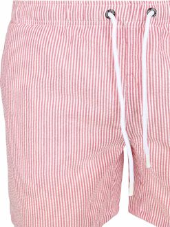 Zwembroek Stripe Seersucker Rood - M