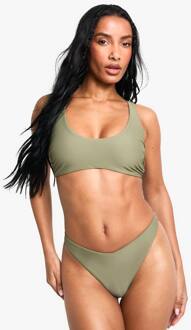 Zwemkleding Essentials Scoop Bikini Top, Khaki - 42