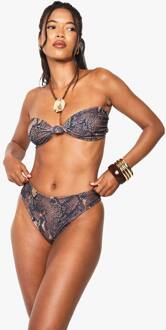 Zwemkleding Essentials: Slangprint Bikini-Onderbroek Met Hoge Taille, Multi - 34