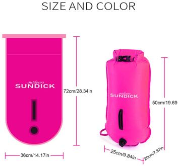 Zwemmen Boei & Drybag Waterdichte Zwemmen Opbergtas Opblaasbare Strand Drifting Water Sport Veiligheid Zak heet roze