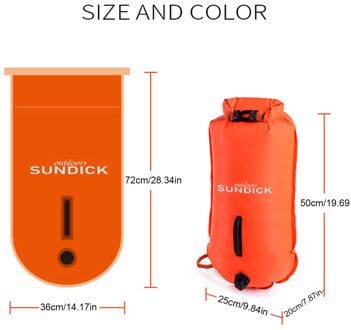 Zwemmen Boei & Drybag Waterdichte Zwemmen Opbergtas Opblaasbare Strand Drifting Water Sport Veiligheid Zak oranje