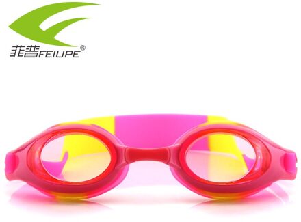 Zwemmen Bril Kids Anti-Fog Hd Zwemmen Bril Voor Kinderen Waterdichte Siliconen Transparant Zwembril Professionele roze-geel